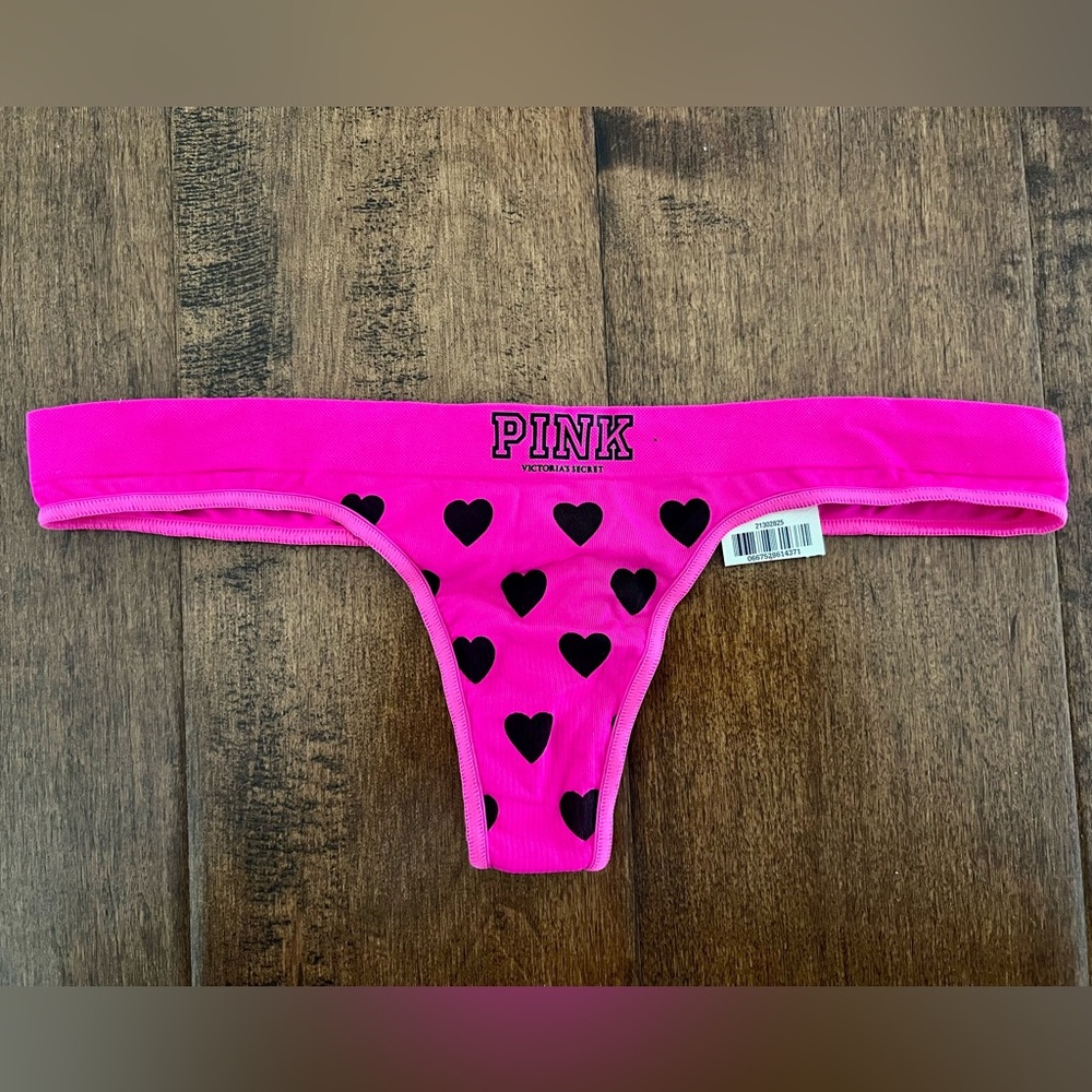 RARE VTG 2010s Victoria’s Secret Pink nylon extra low rise yoga thong panty S